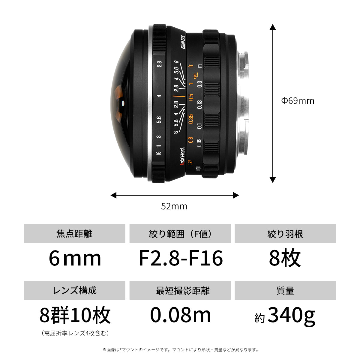AstrHori 6mm F2.8 CIRCULAR FISHEYE