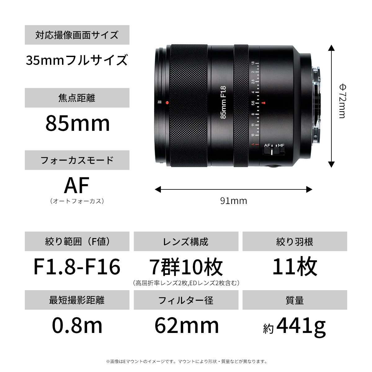 【予約販売】AstrHori AF 85mm F1.8 Ⅱ