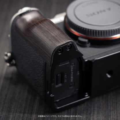 YUWOOD ウッドグリップ 一体型ベースプレート  SONY α7C II 専用 アルカスイス互換 黒檀