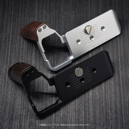 YUWOOD ウッドグリップ 一体型ベースプレート  SONY α7C II 専用 アルカスイス互換 黒檀