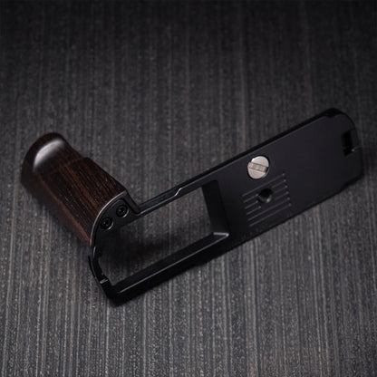 YUWOOD ウッドグリップ 一体型ベースプレート  Panasonic LUMIX S9 専用 アルカスイス互換 黒檀