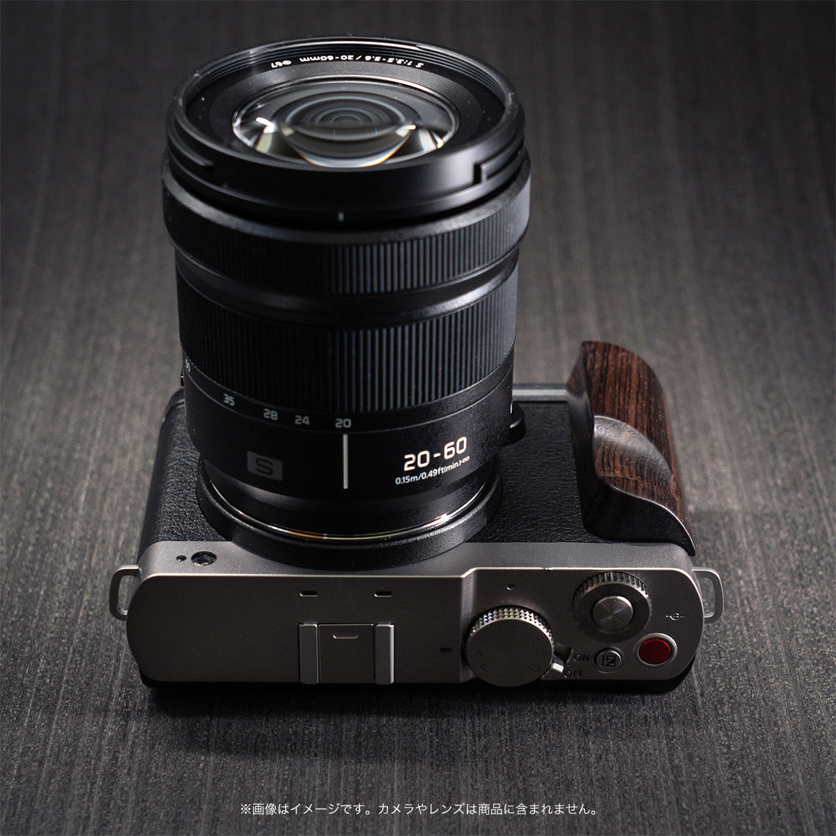 YUWOOD ウッドグリップ 一体型ベースプレート  Panasonic LUMIX S9 専用 アルカスイス互換 黒檀