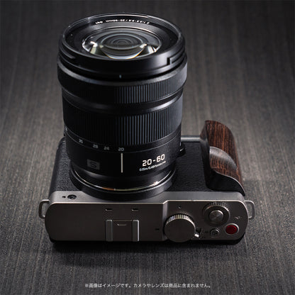 YUWOOD ウッドグリップ 一体型ベースプレート  Panasonic LUMIX S9 専用 アルカスイス互換 黒檀