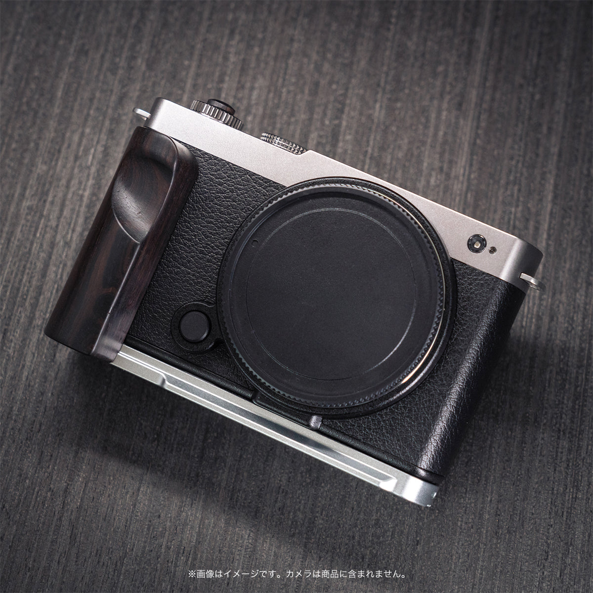 YUWOOD ウッドグリップ 一体型ベースプレート  Panasonic LUMIX S9 専用 アルカスイス互換 黒檀