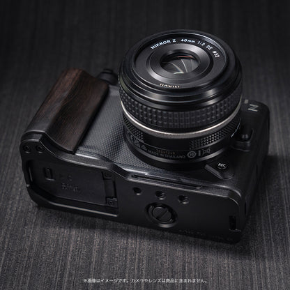 YUWOOD ウッドグリップ 一体型ベースプレート  Nikon ZR 専用 アルカスイス互換 黒檀