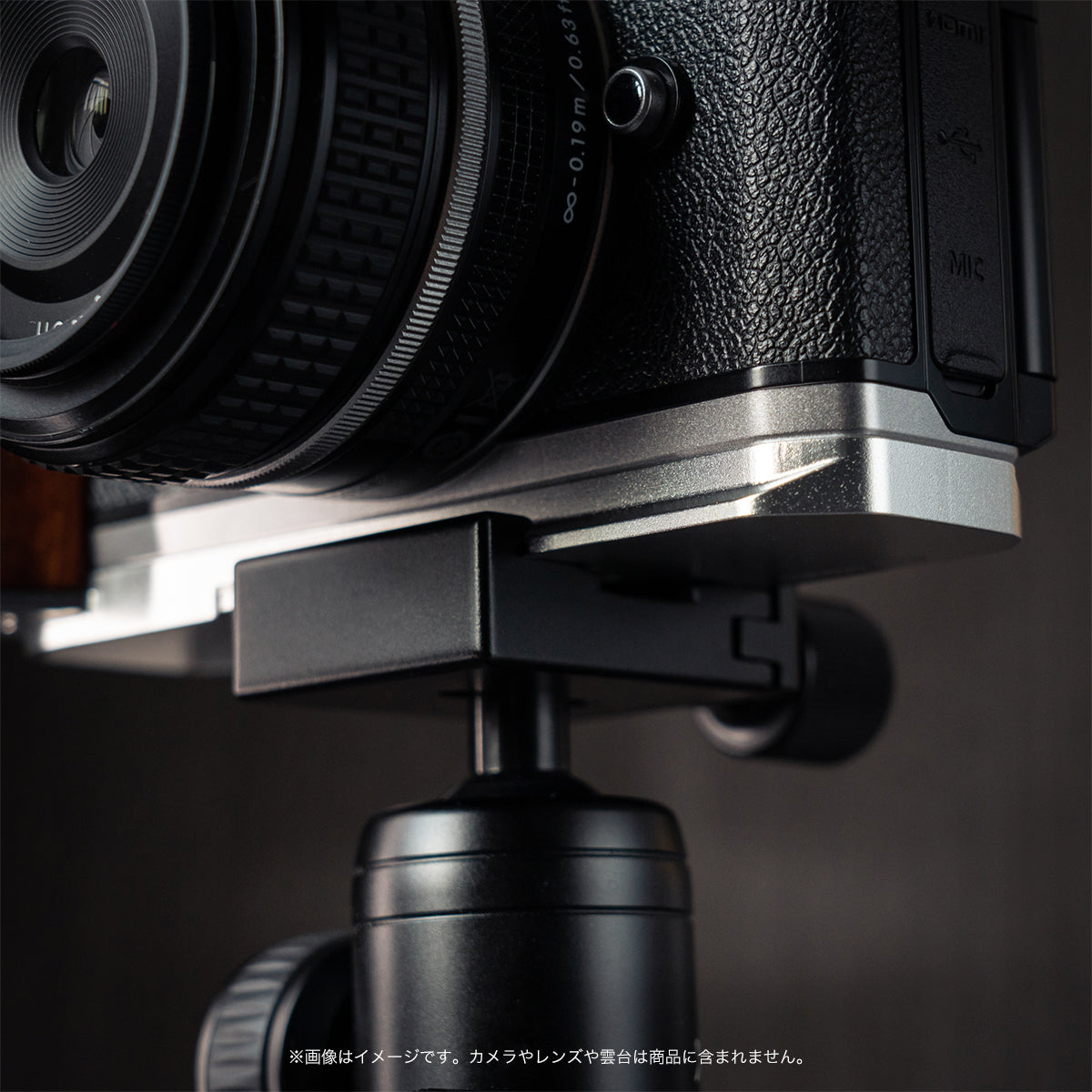 YUWOOD ウッドグリップ 一体型ベースプレート  Nikon Zfc 専用 アルカスイス互換 黒檀