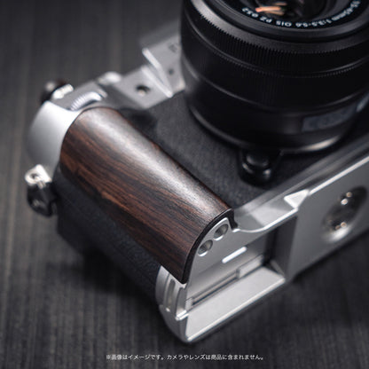 YUWOOD ウッドグリップ 一体型ベースプレート  FUJIFILM X-T50 専用 アルカスイス互換 黒檀