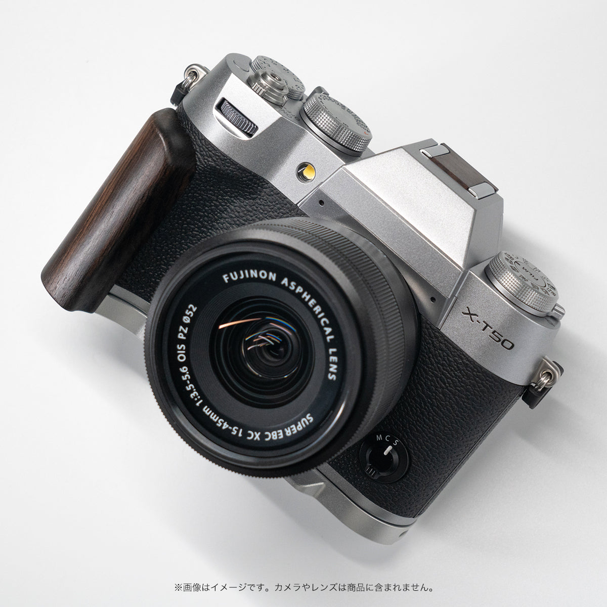 YUWOOD ウッドグリップ 一体型ベースプレート  FUJIFILM X-T50 専用 アルカスイス互換 黒檀