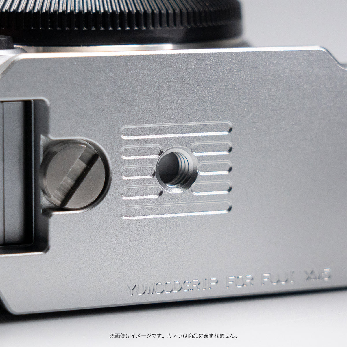 YUWOOD ウッドグリップ 一体型ベースプレート  FUJIFILM X-M5 専用 アルカスイス互換 黒檀