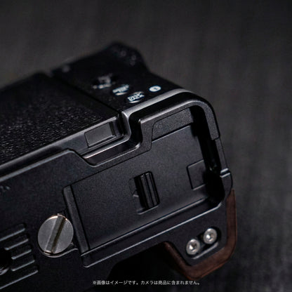 YUWOOD ウッドグリップ 一体型ベースプレート  FUJIFILM X-M5 専用 アルカスイス互換 黒檀