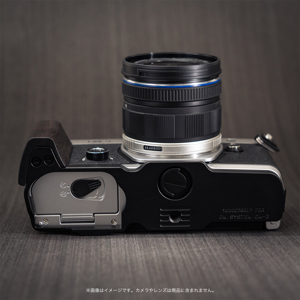 YUWOOD ウッドグリップ 一体型ベースプレート OM SYSTEM OM-3 専用 アルカスイス互換 黒檀