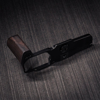 YUWOOD ウッドグリップ 一体型ベースプレート OM SYSTEM OM-3 専用 アルカスイス互換 黒檀