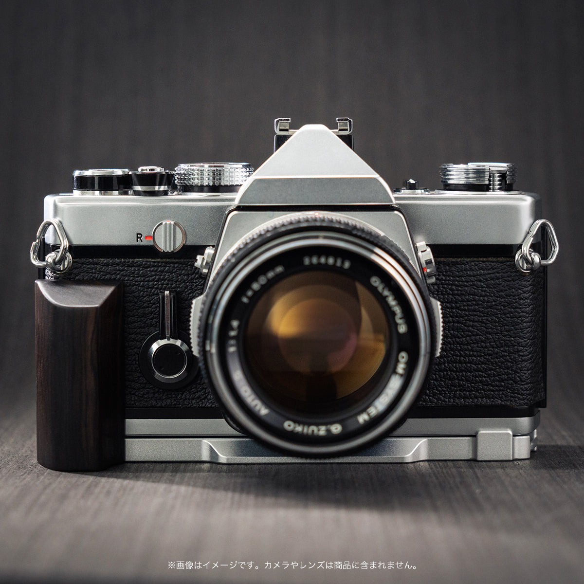 YUWOOD ウッドグリップ 一体型ベースプレート OLYMPUS OM-1／OM-2／OM-3／OM-4／Tiシリーズ フィルム一眼 専用 アルカスイス互換 黒檀