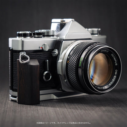 YUWOOD ウッドグリップ 一体型ベースプレート OLYMPUS OM-1／OM-2／OM-3／OM-4／Tiシリーズ フィルム一眼 専用 アルカスイス互換 黒檀