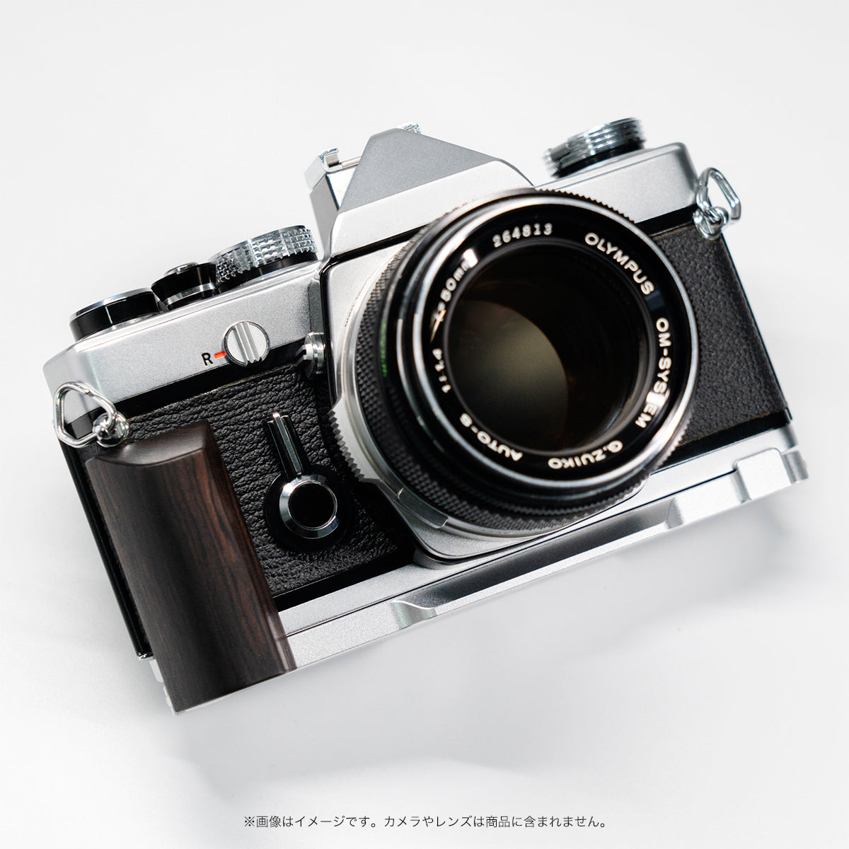 YUWOOD ウッドグリップ 一体型ベースプレート OLYMPUS OM-1／OM-2／OM-3／OM-4／Tiシリーズ フィルム一眼 専用 アルカスイス互換 黒檀