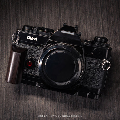 YUWOOD ウッドグリップ 一体型ベースプレート OLYMPUS OM-1／OM-2／OM-3／OM-4／Tiシリーズ フィルム一眼 専用 アルカスイス互換 黒檀