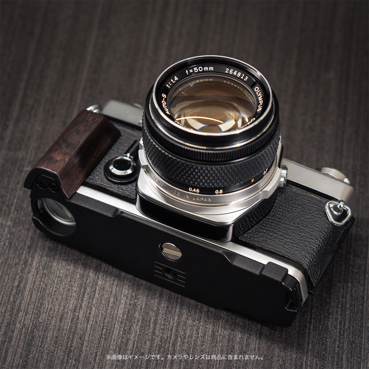 YUWOOD ウッドグリップ 一体型ベースプレート OLYMPUS OM-1／OM-2／OM-3／OM-4／Tiシリーズ フィルム一眼 専用 アルカスイス互換 黒檀
