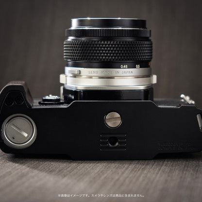 YUWOOD ウッドグリップ 一体型ベースプレート OLYMPUS OM-1／OM-2／OM-3／OM-4／Tiシリーズ フィルム一眼 専用 アルカスイス互換 黒檀